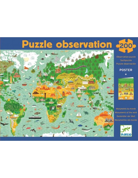 Puzzle de Observación Monumentos del mundo - 200 pzs
