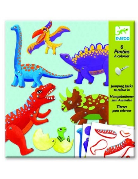 Títeres para colorear - Dinos