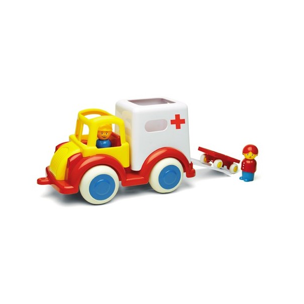 Ambulancia de juguete con 2 personajes