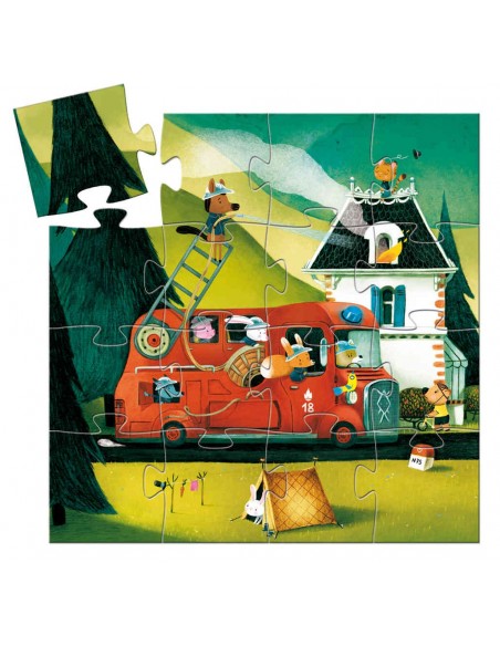 Puzle Silueta - Camió de Bombers - 16 pcs.