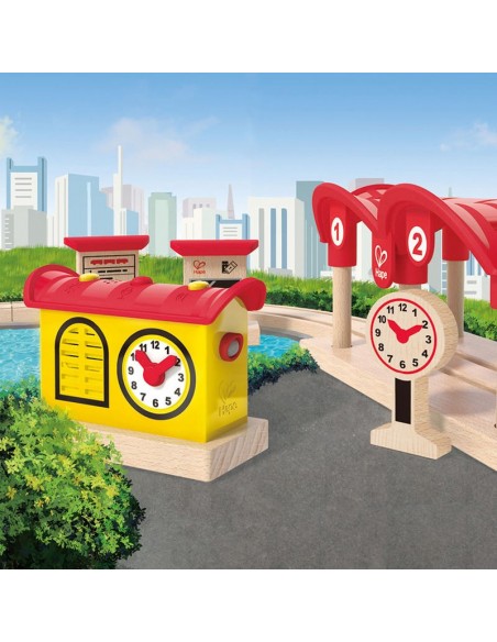 Estación de Tren de Madera con Luz y Sonido