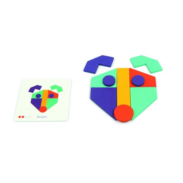 Tangram de Madera Buddies - 21 pzs.