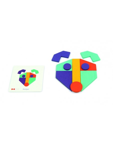 Tangram de Madera Buddies - 21 pzs.