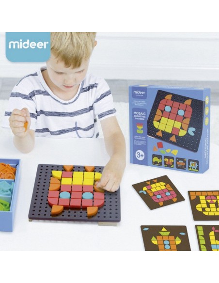 Mosaico geométrico con plantillas