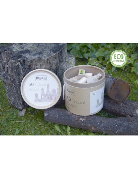 Construcció Fusta Natural 50 pcs - Joguines Bio
