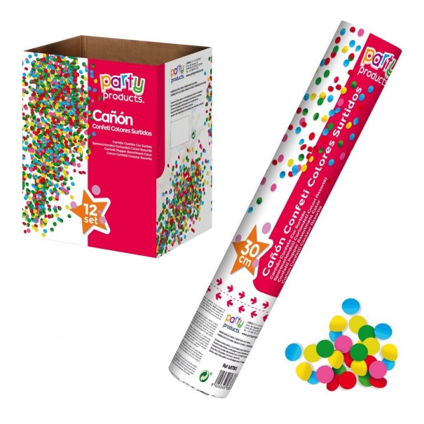 Cañón de confeti de colores