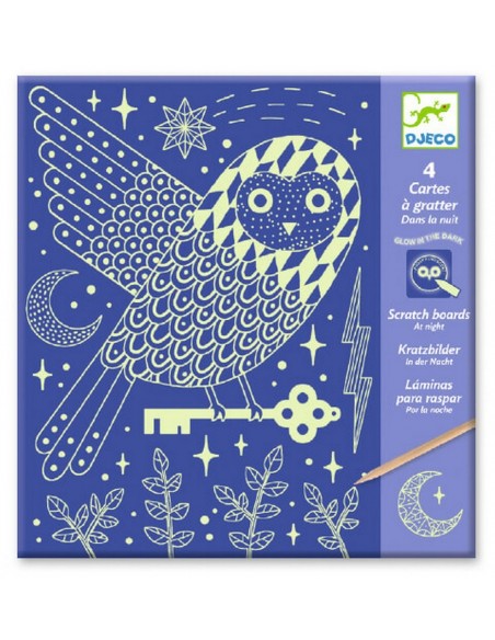 Cuadros para rascar - Animales nocturnos