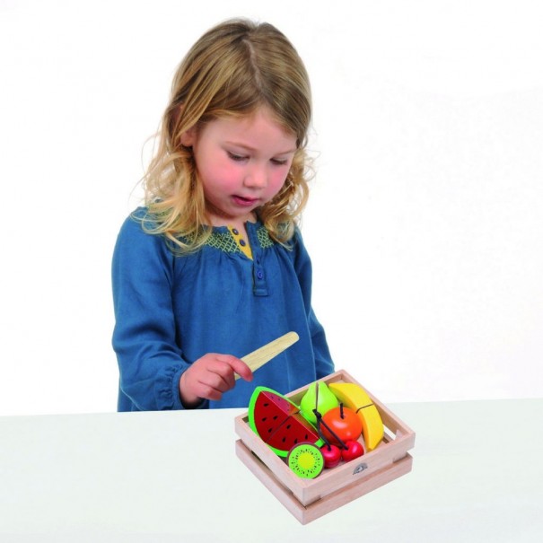 Fruites de fusta de joguina per a tallar