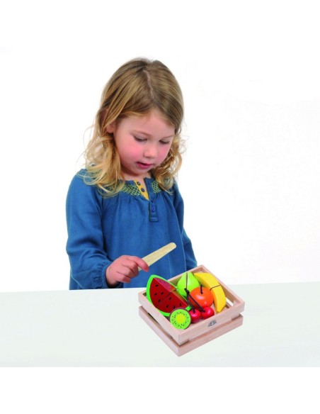 Frutas de madera de juguete para cortar