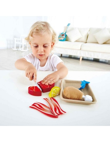 Proteïnes delicioses - Peix i carn de joguina per a tallar