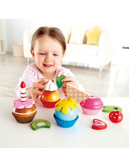 Cupcakes de joguina de fusta