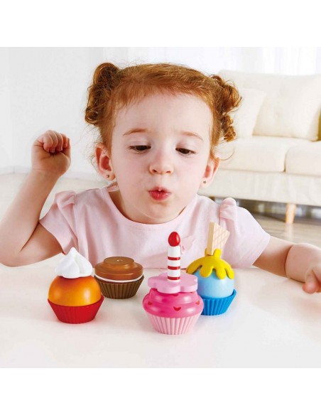 Cupcakes de joguina de fusta