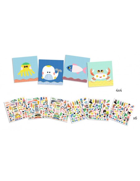 Crear con stickers - Animales marinos