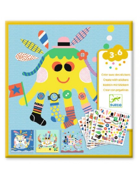 Crear con stickers - Animales marinos