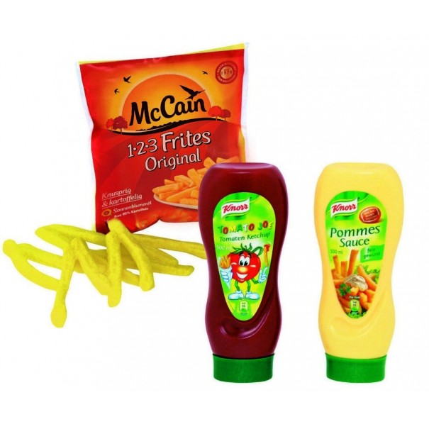 Patatas fritas + ketchup + mayonesa