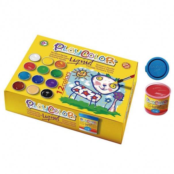 Témpera Líquida con Pincel - 12 uni.