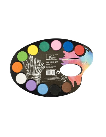 Paleta con acuarelas - 12 colores