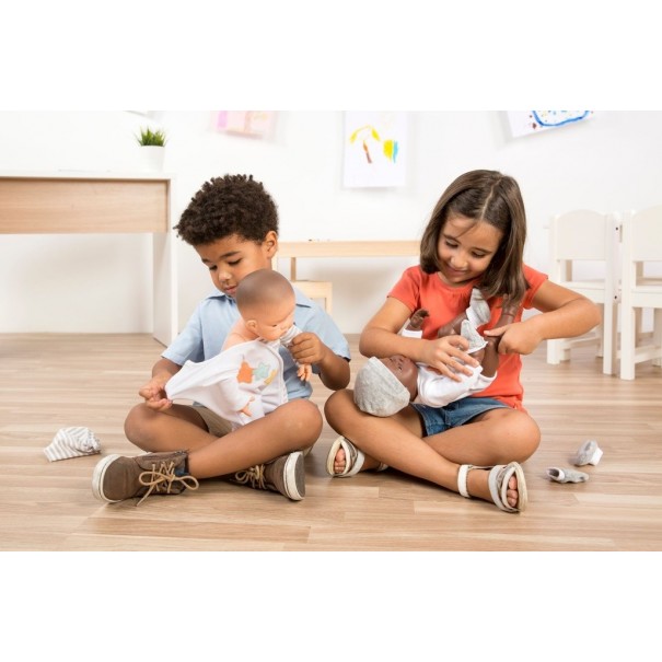 Pijama gris de dos piezas para muñeco