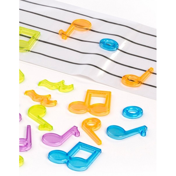 Notas musicales translúcidas