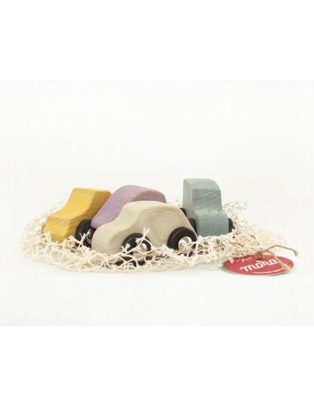 Coches de madera - 4 uni