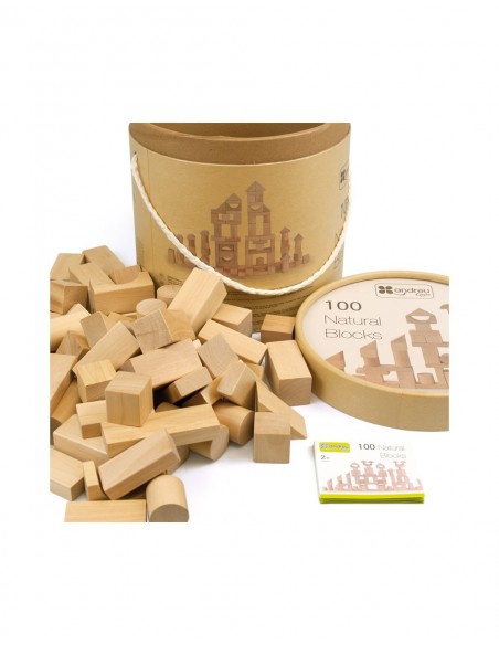 Construcción de madera natural - 100 piezas