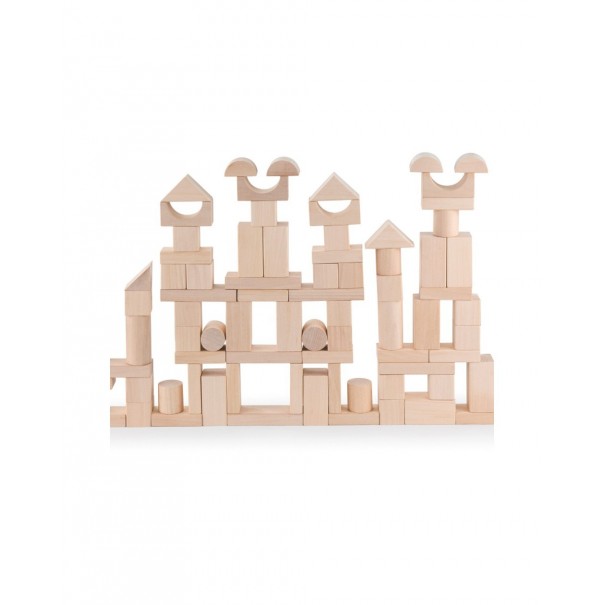 Construcció de fusta natural - 100 peces
