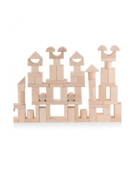 Construcción de madera natural - 100 piezas