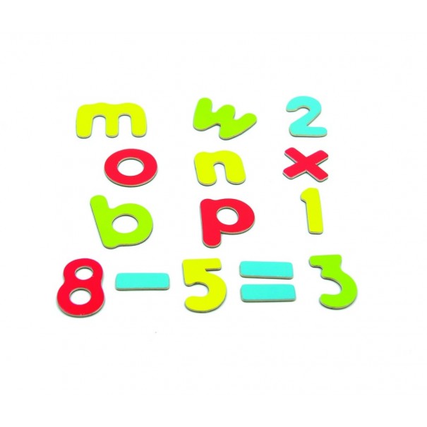 Letras minúsculas y números magnéticos