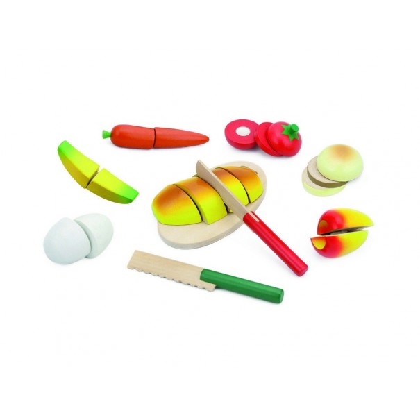 Pa i verdures per a tallar de joguina