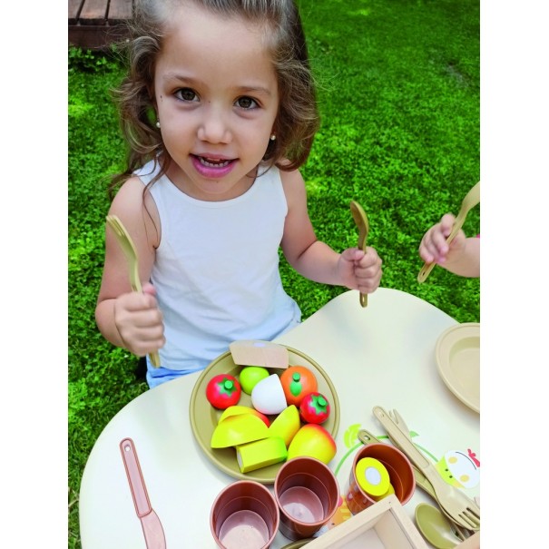Pan y verduras para cortar de juguete
