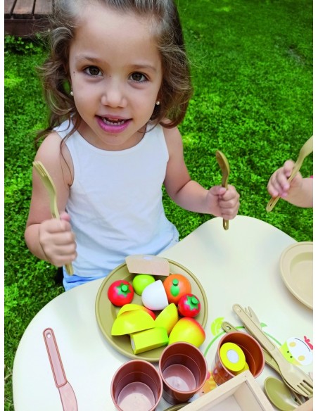 Pan y verduras para cortar de juguete