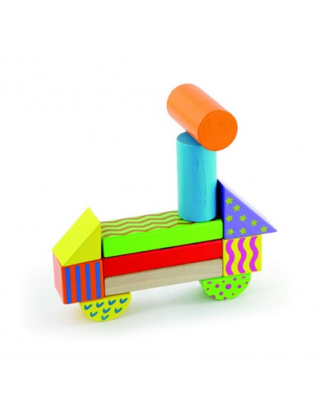 Joc de blocs de fusta - 100 pcs