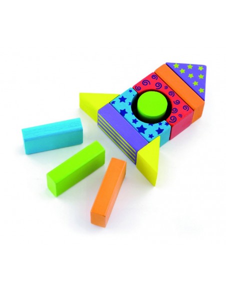 Joc de blocs de fusta - 100 pcs