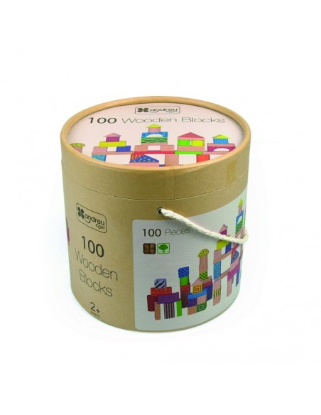 Joc de blocs de fusta - 100 pcs