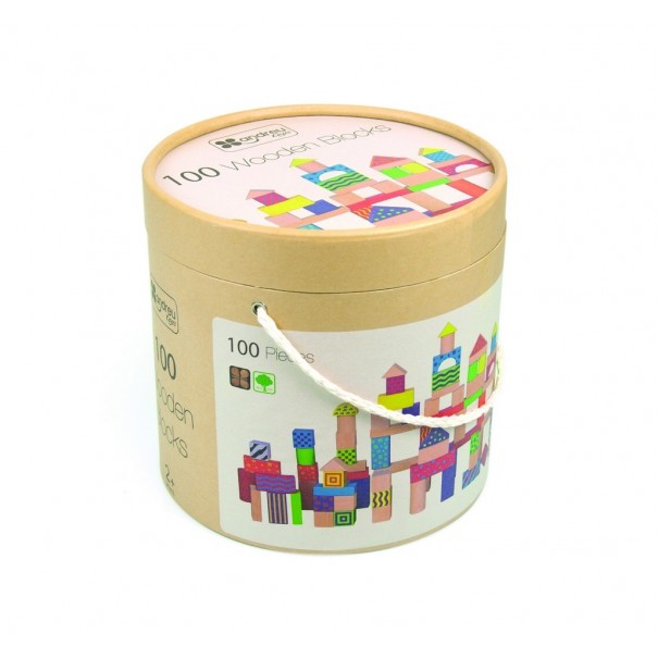 Juego de bloques de madera - 100 pzs