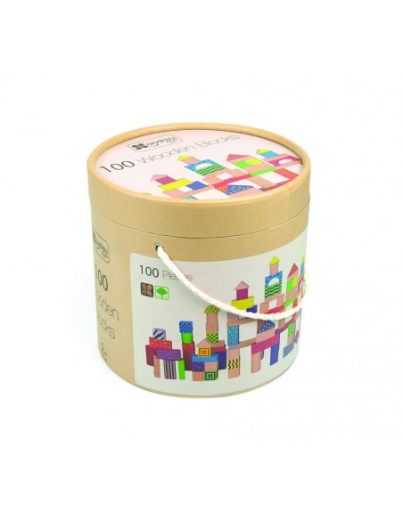 Juego de bloques de madera - 100 pzs