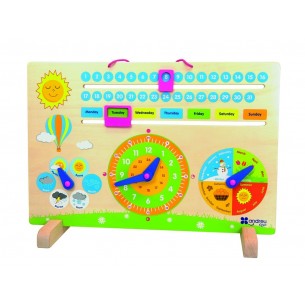 Calendario en inglés de madera