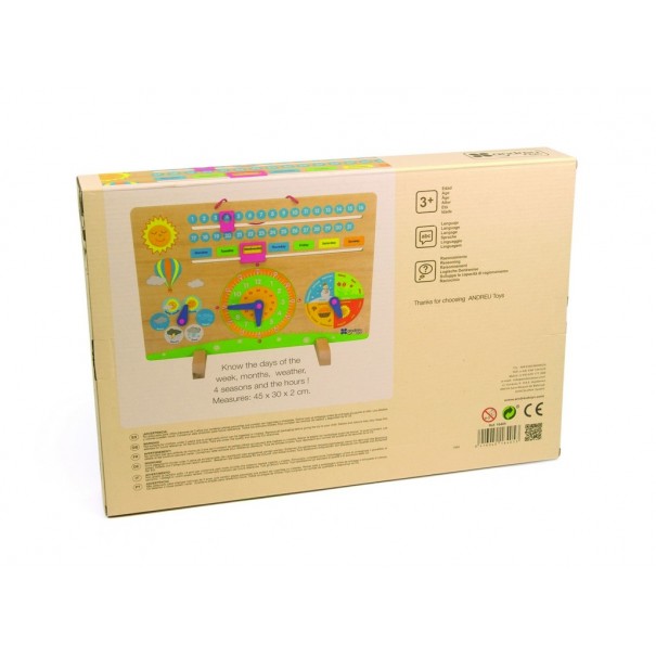 Calendari de fusta en anglès