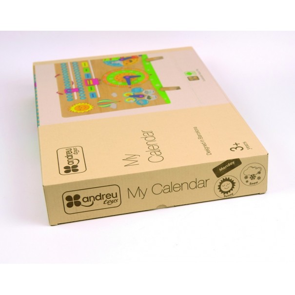 Calendari de fusta en anglès