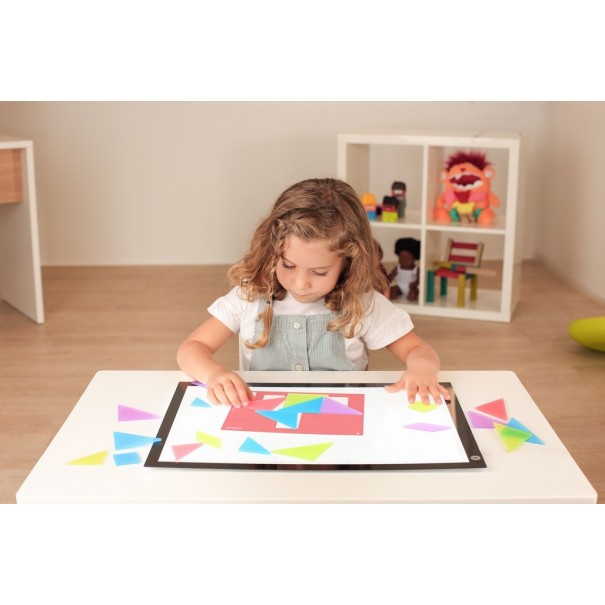 Mesa de luz - Tangram translúcido