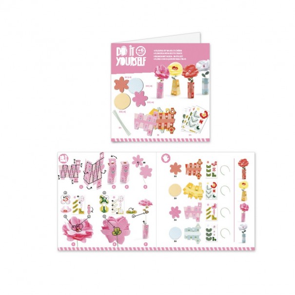 Manualidad Flores en jarrones DIY