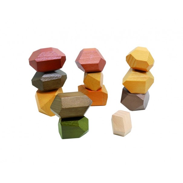 Pedres de fusta grans per apilar - 12...