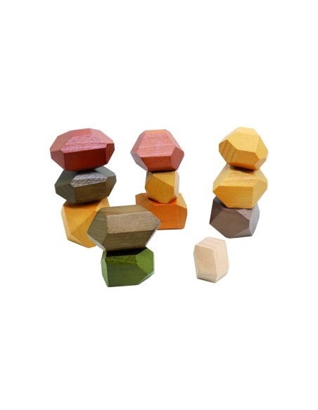 Pedres de fusta grans per apilar - 12 pcs.