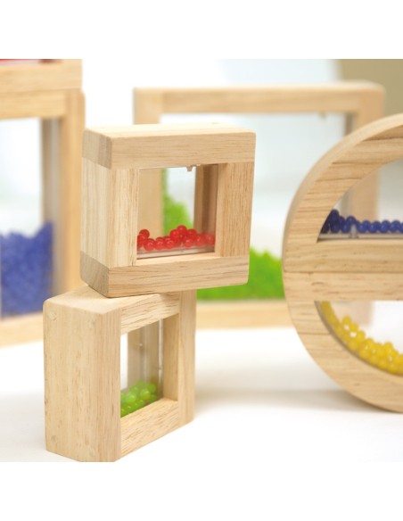 Bloques sensoriales con bolitas - 8 pzs.