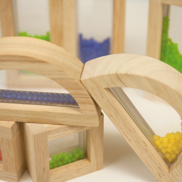 Bloques sensoriales con bolitas - 8 pzs.