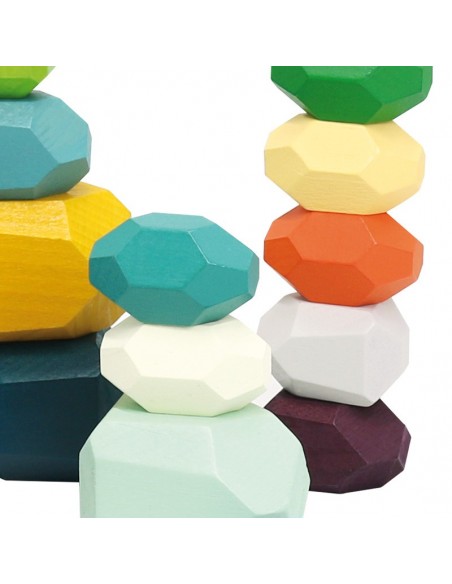 Piedras de madera para apilar - 21 pzs.