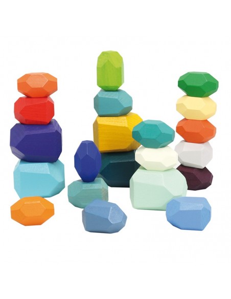 Piedras de madera para apilar - 21 pzs.
