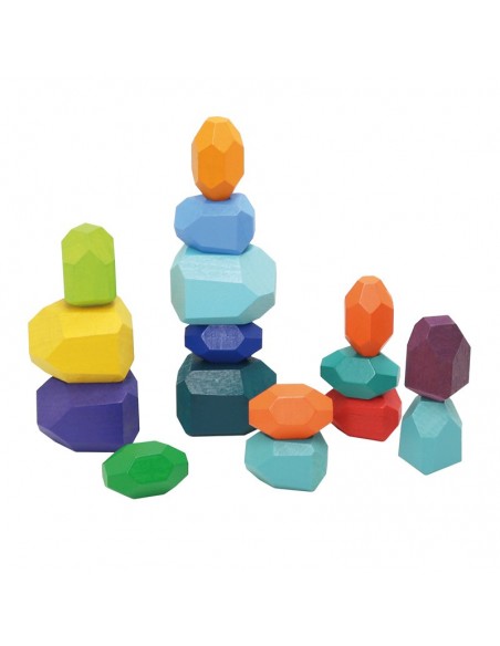 Piedras de madera para apilar - 16 pzs.