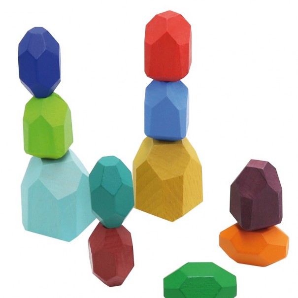 Piedras de madera para apilar - 11 pzs.