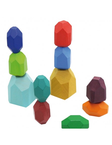 Piedras de madera para apilar - 11 pzs.